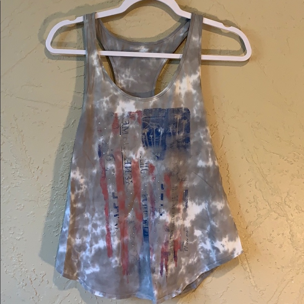 Patriotic Tye Dye Tank Top Miss Me